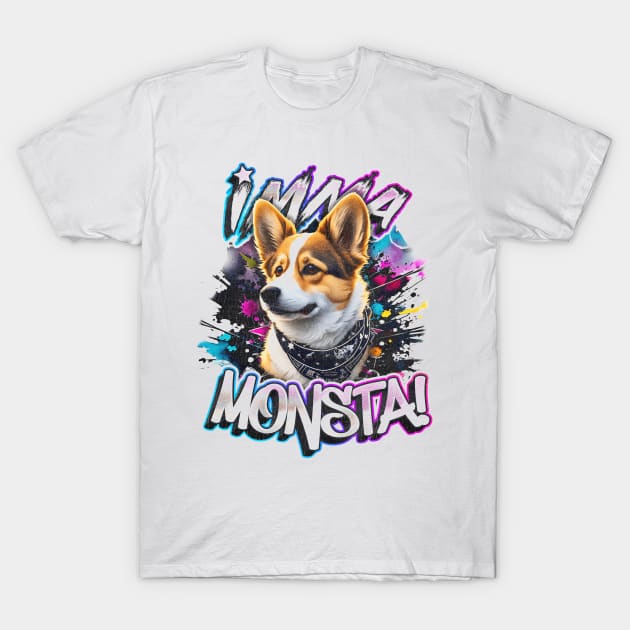 Imma Monsta! CORGI | Whitee | by Asarteon T-Shirt by Asarteon